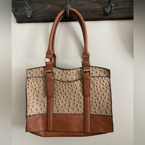 NWOT Kelly & Katie Faux Ostrich Leather Shoulder Bag